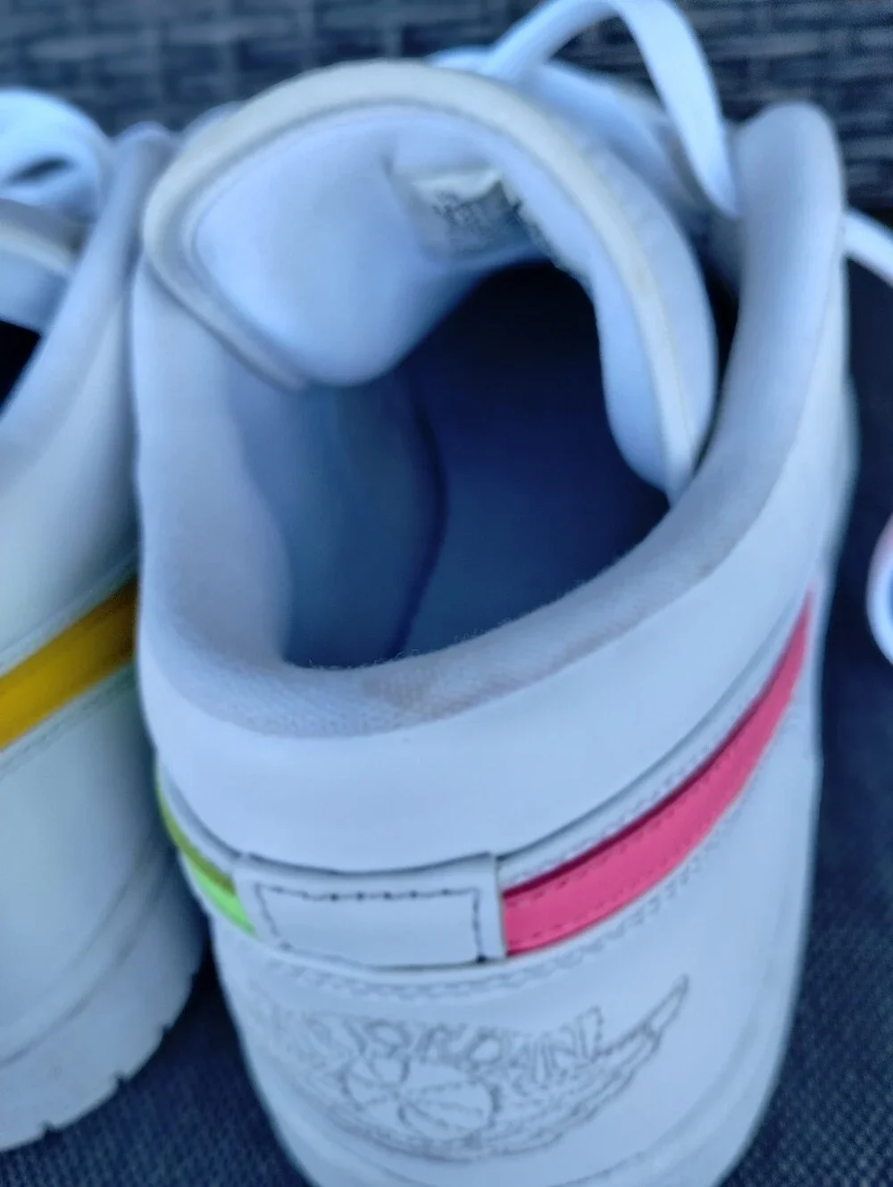 Air Jordan 1 Low White Multi-Color Swoosh Men’s 11.5 CW7033-100 Sneakers